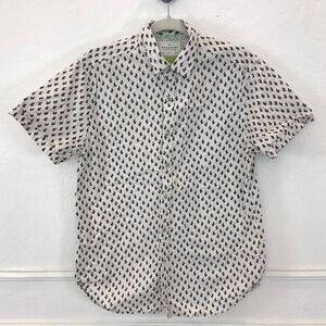 DENIM & FLOWER Ricky Singh Men's‎ Slim Fit Short Sleeve Button Up Cactus Print